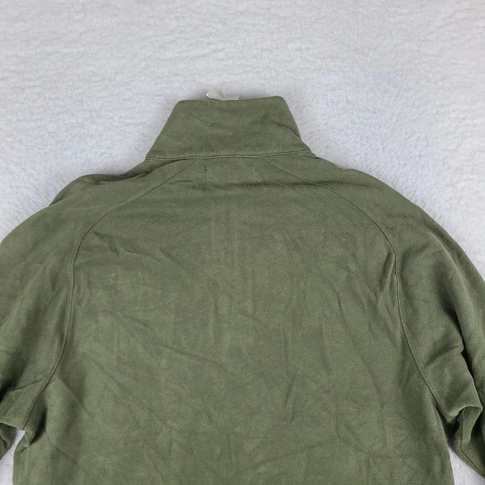 Polo Ralph Lauren Sweater Mens Medium Olive Green Quarter Zip Elbow Patch
